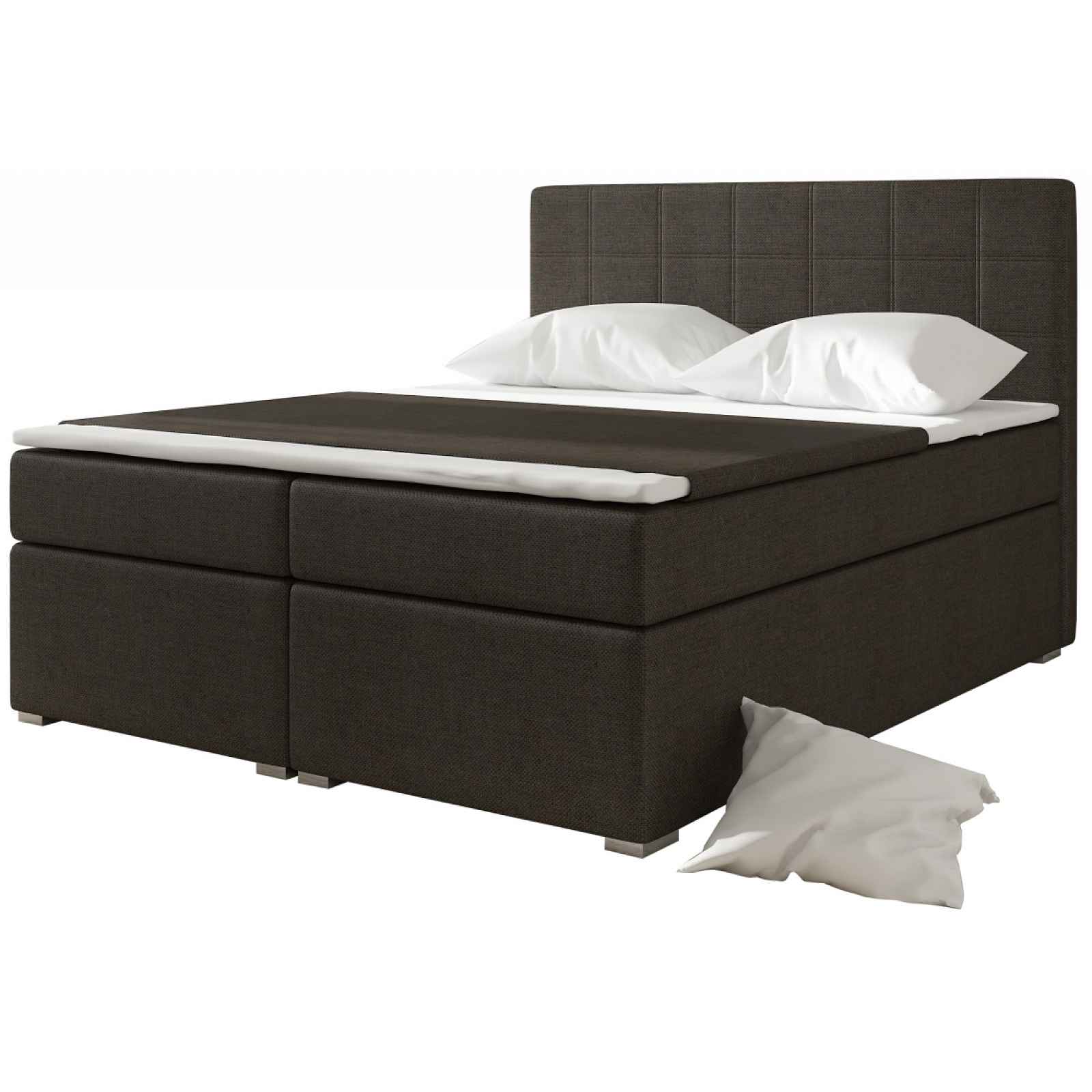 Boxspring HIRSUTA 04 160x200,  hnědá látka