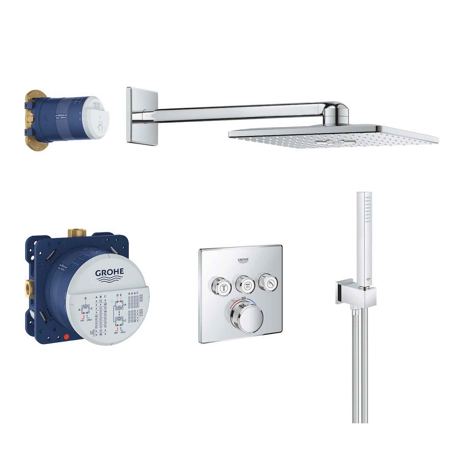 Sprchový systém Grohe Grohtherm SmartControl s termostatickou baterií chrom 34706000