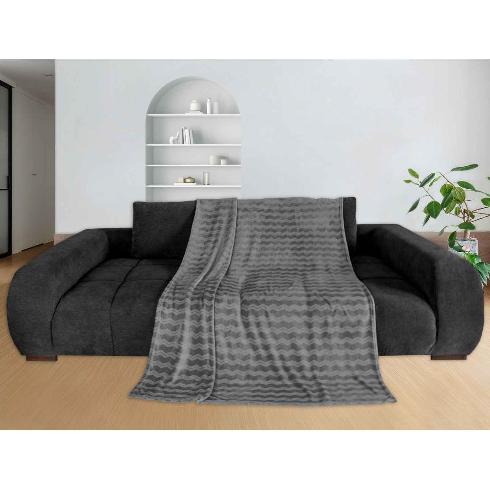 Deka Cashmere touch Nele 150x200 cm, antracit