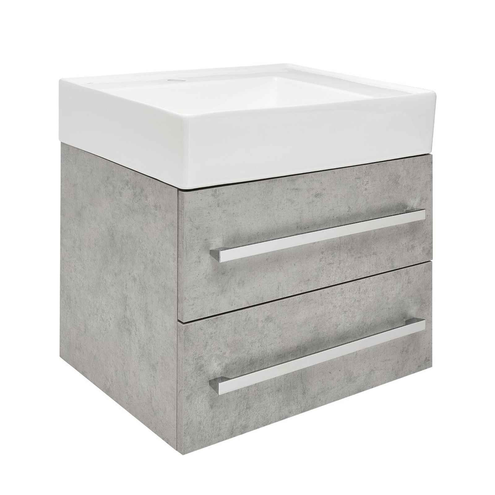 Koupelnová skříňka s umyvadlem SAT Cube Way 60x53x46 cm beton mat CUBE46602BESATCW