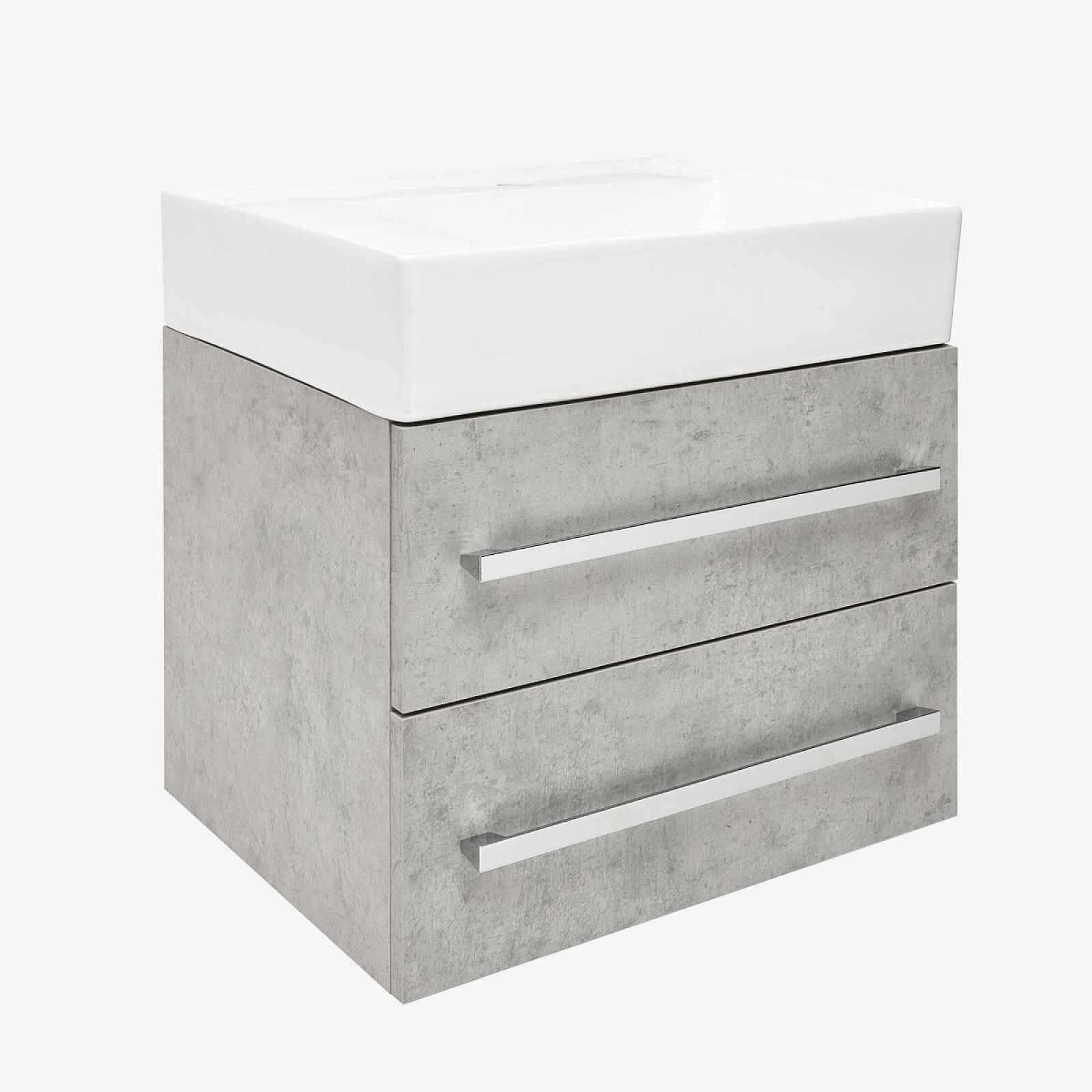 Koupelnová skříňka s umyvadlem SAT Cube Way 60x53x46 cm beton mat CUBE46602BESATCWL