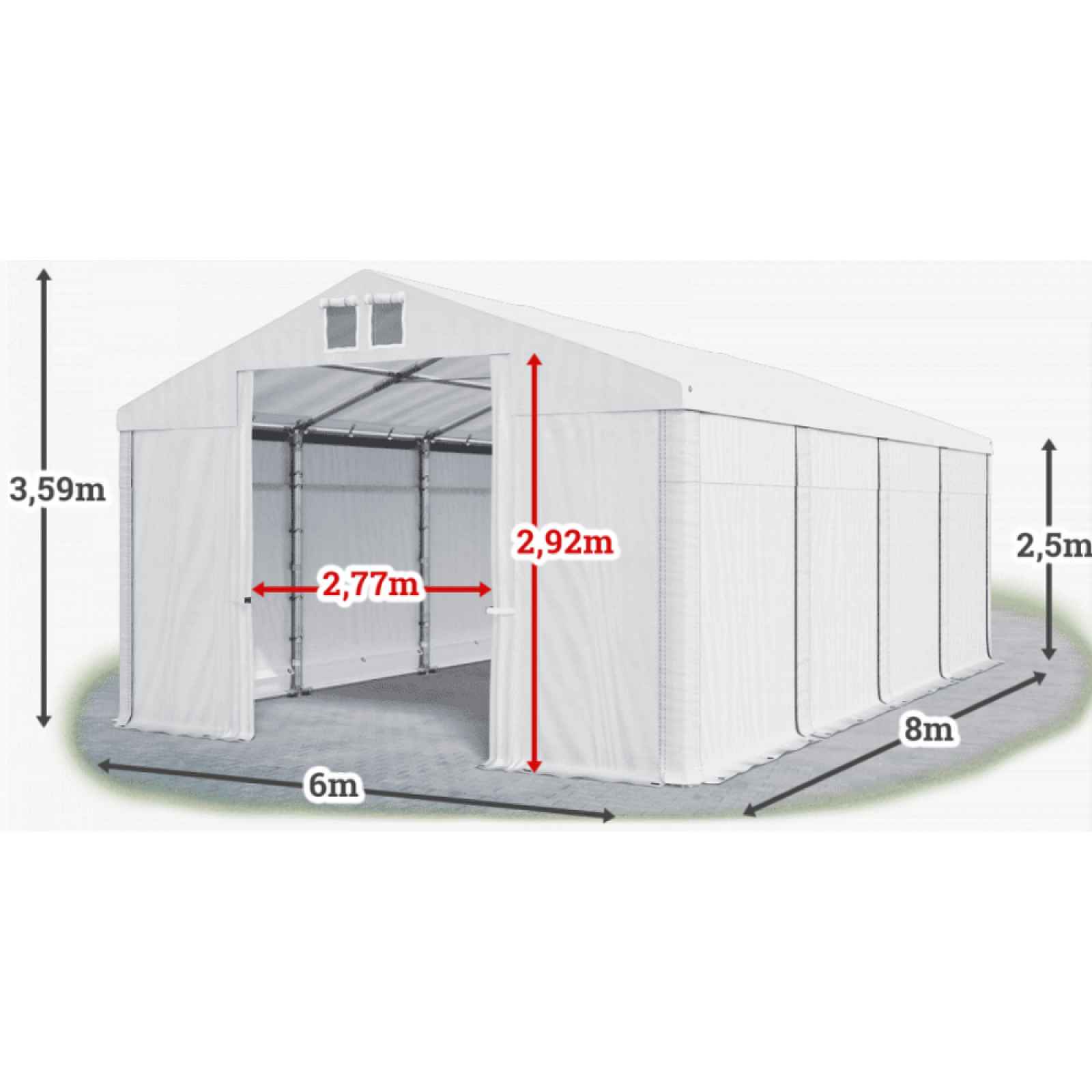 Skladový stan 6x8m PROFI Bílá