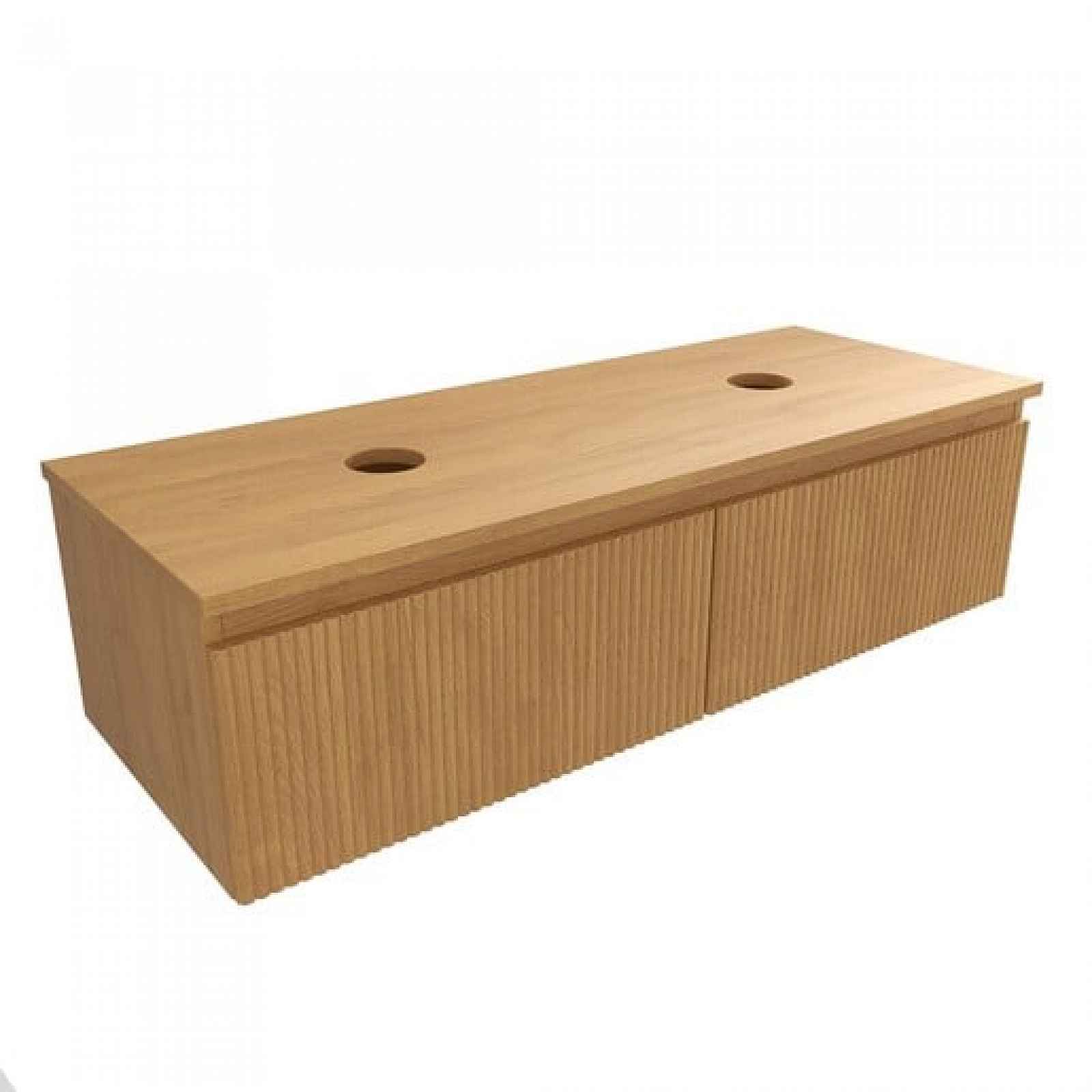 Koupelnová skříňka s krycí deskou SAT Evolution 118x30x44,5 cm dub medový mat SATEVO120DMD