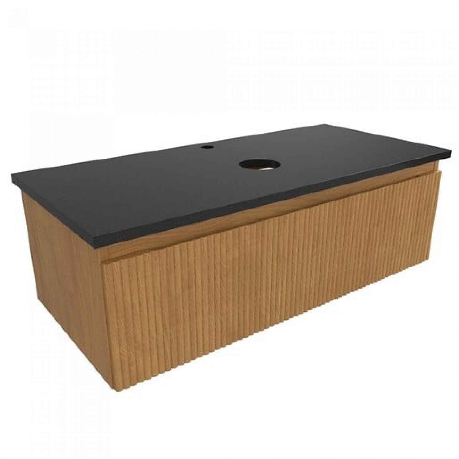 Koupelnová skříňka s krycí deskou SAT Evolution 98x30x44,5 cm dub medový mat SATEVO100DMZ