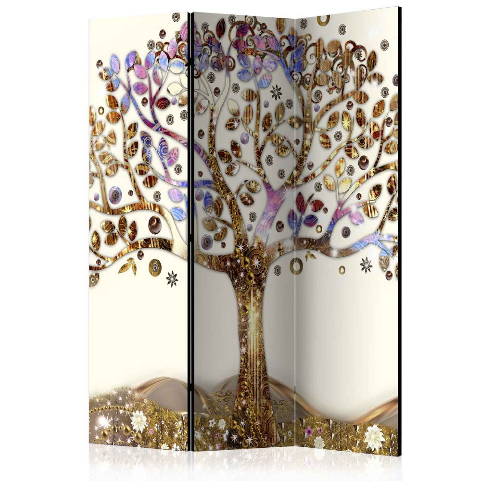 Paraván Golden Tree Dekorhome 135x172 cm (3-dílný)