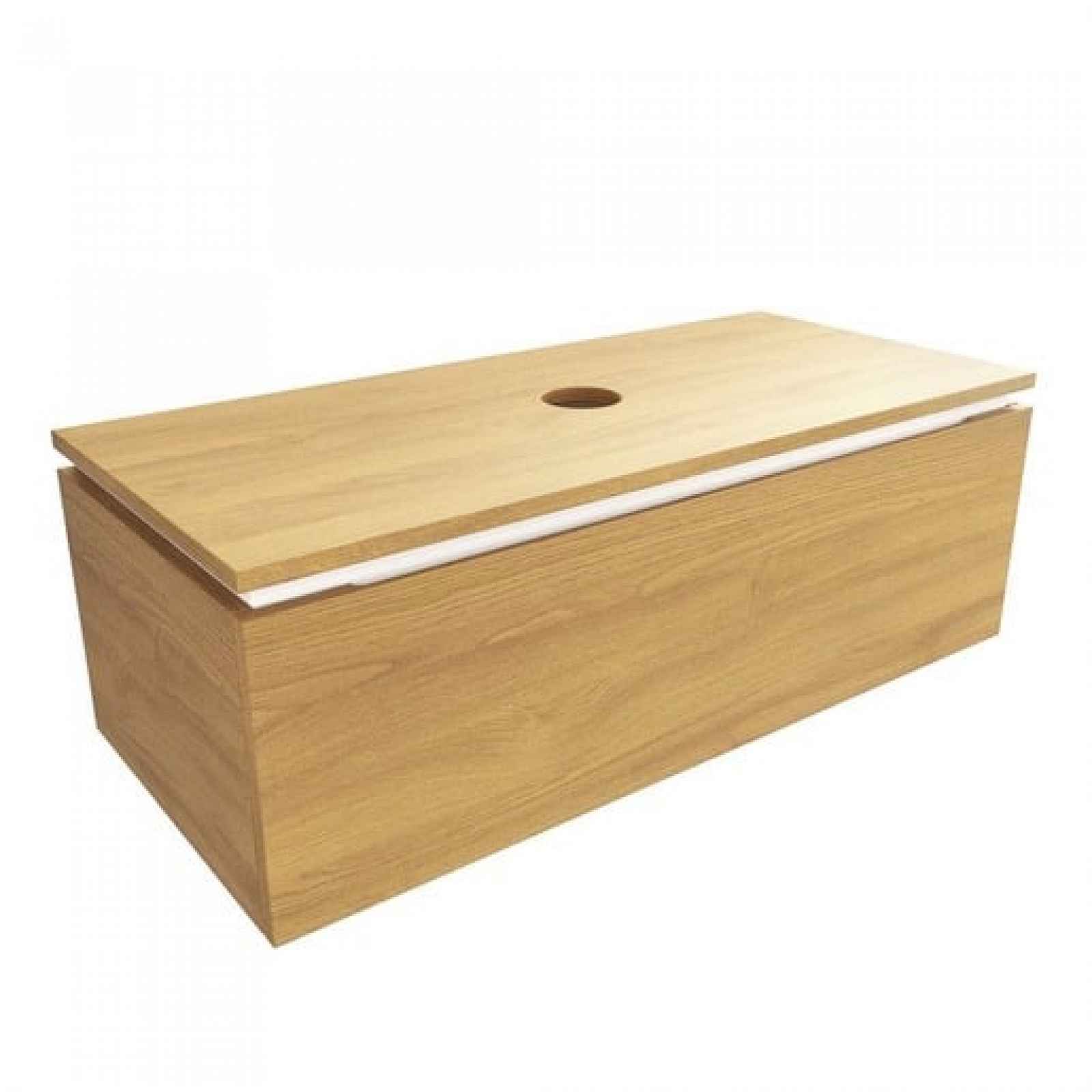 Koupelnová skříňka s krycí deskou SAT Feel 100x30x46 cm medový dub lesk SATFEEL100DMD