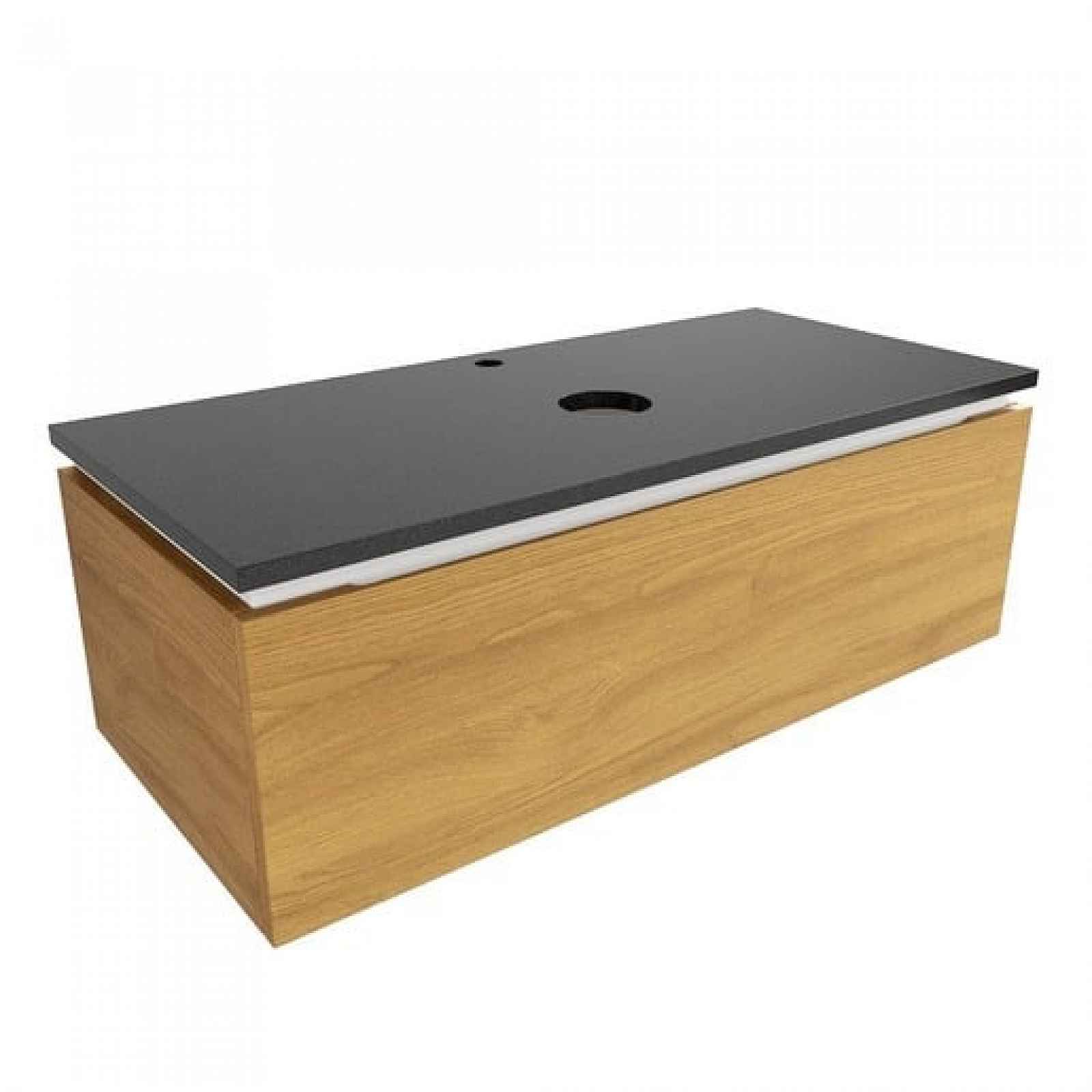 Koupelnová skříňka s žulovou krycí deskou SAT Feel 100x30x46 cm medový dub mat SATFEEL100DMZ