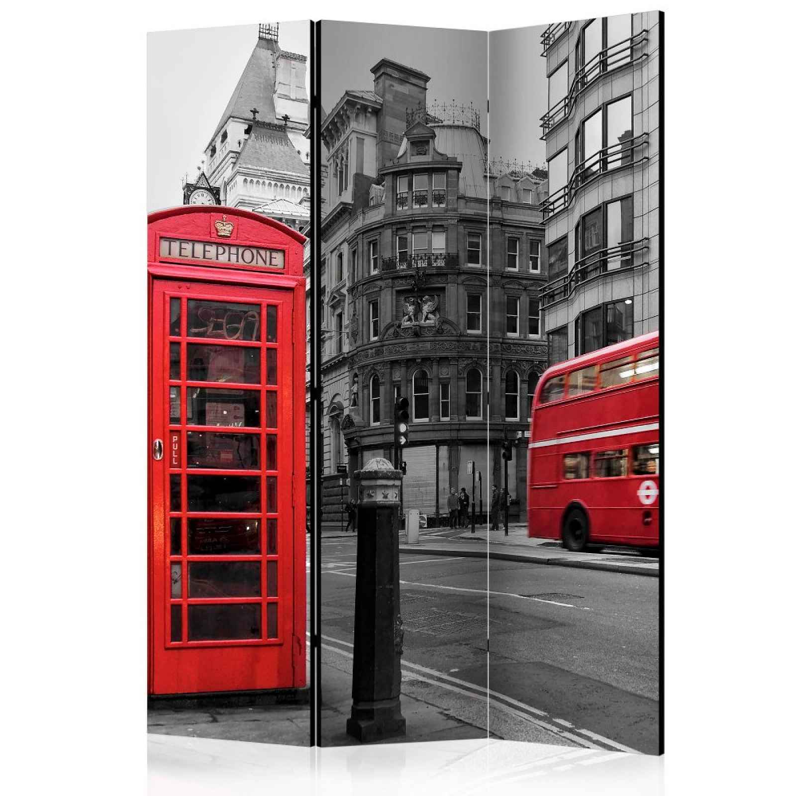 Paraván London Icons Dekorhome 135x172 cm (3-dílný)