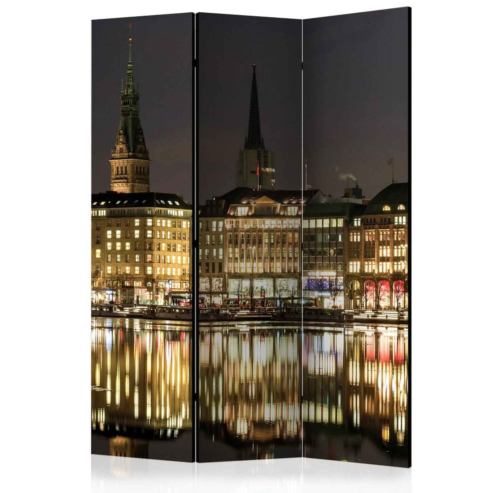 Paraván Night in Hamburg Dekorhome 135x172 cm (3-dílný)