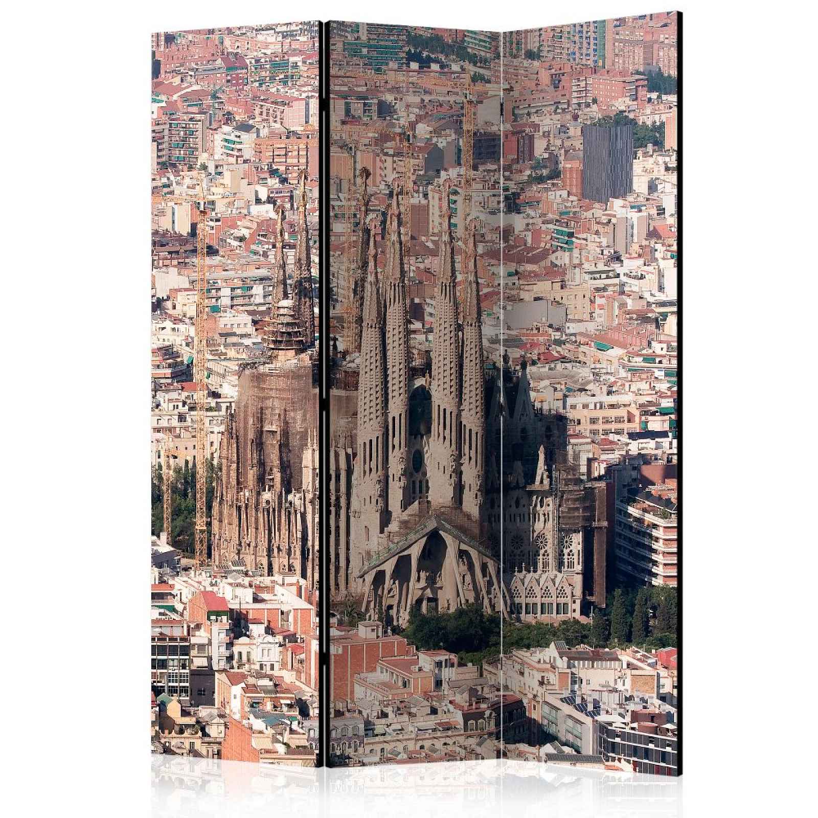 Paraván Heart of Barcelona Dekorhome 135x172 cm (3-dílný)