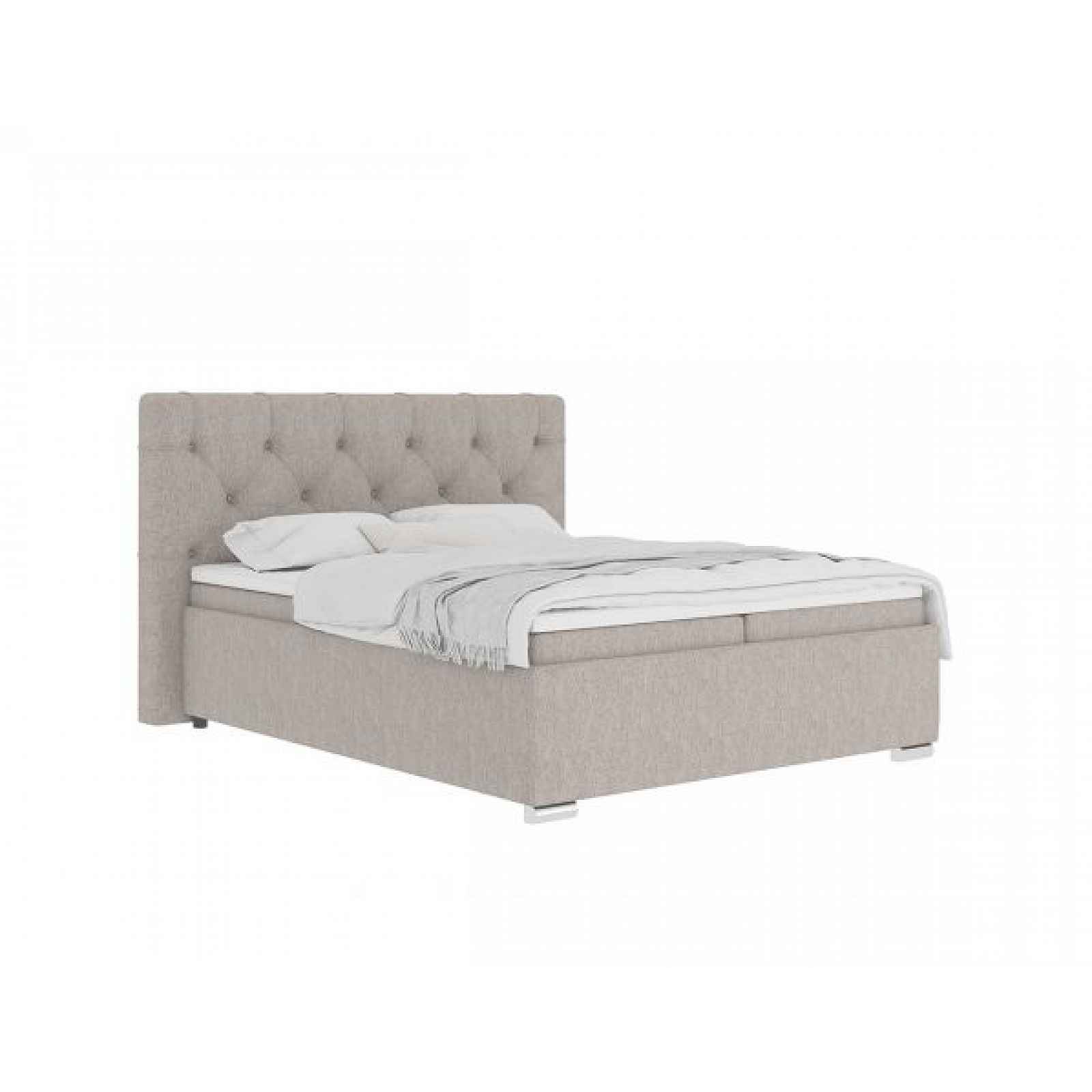 Šedohnědá boxspring postel Maluxe 160x200