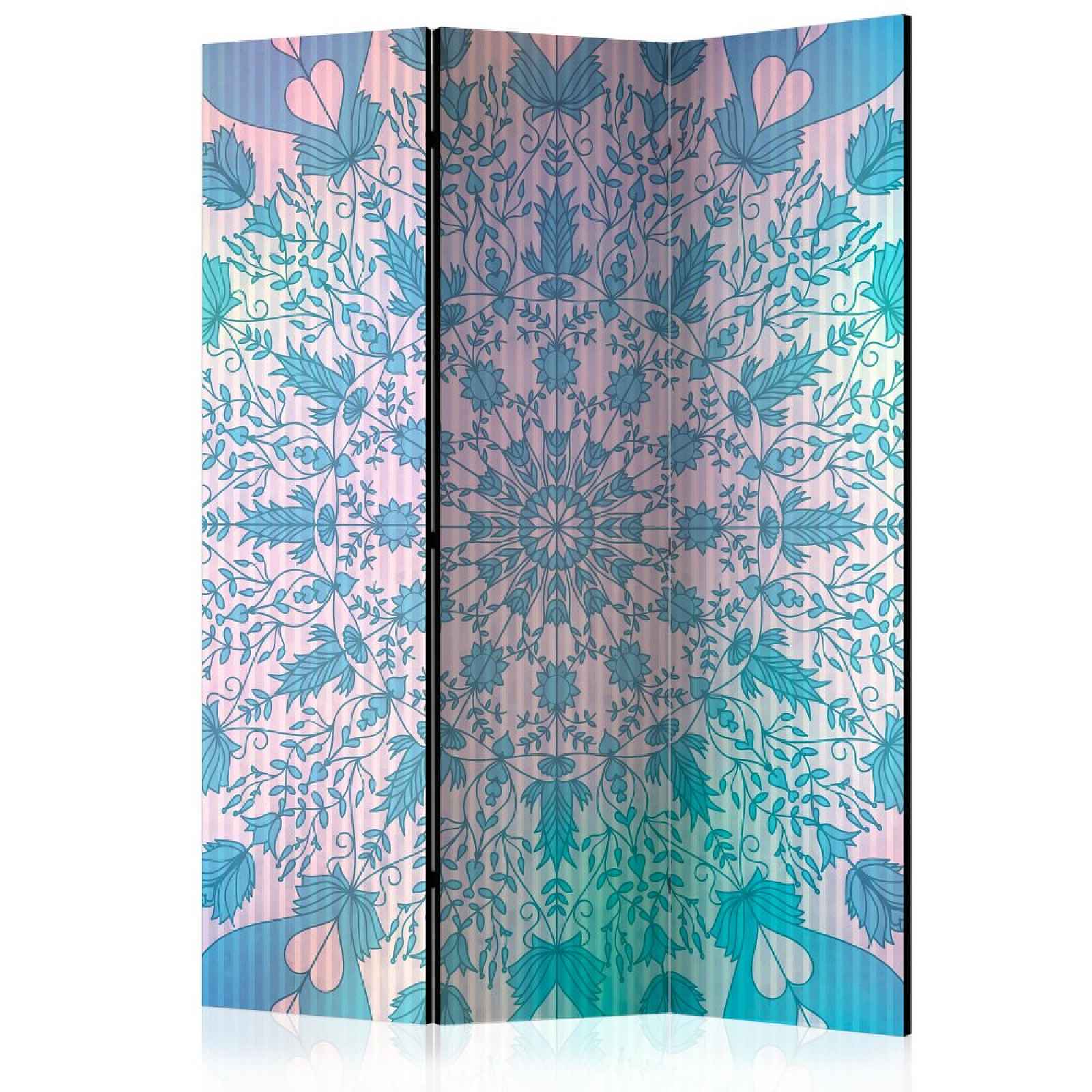 Paraván Girly Mandala (Blue) Dekorhome 135x172 cm (3-dílný)