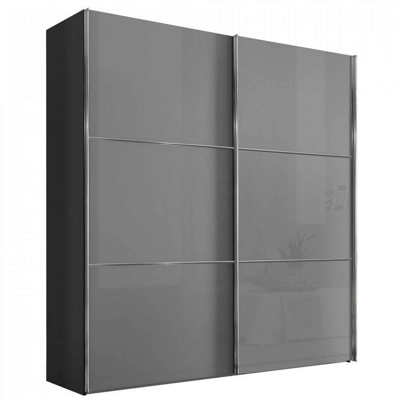 Moderano SCHWEBETÜRENSCHRANK Glasfront, světle šedá, tmavě šedá, 167/222/68 cm - Šatní skříně - 000531006068