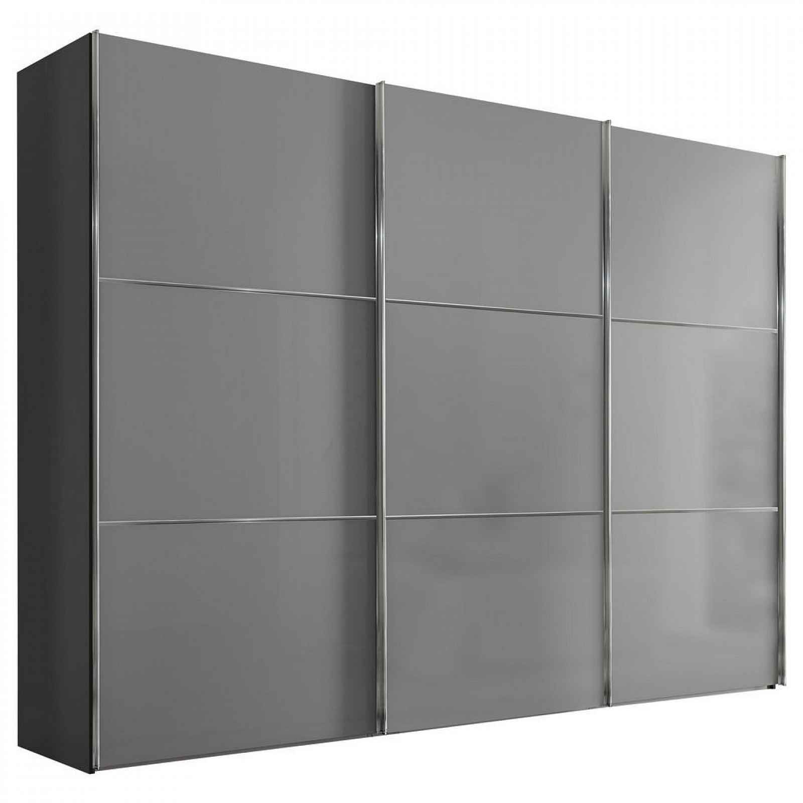 Moderano SCHWEBETÜRENSCHRANK Glasfront, světle šedá, tmavě šedá, 298/222/68 cm - Šatní skříně - 000531006081