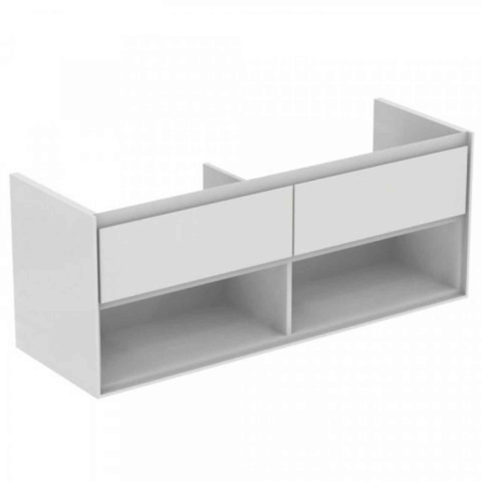 Koupelnová skříňka pod umyvadlo Ideal Standard Connect Air 130x44x51,7 cm bílá lesk/světle šedá mat E0831KN