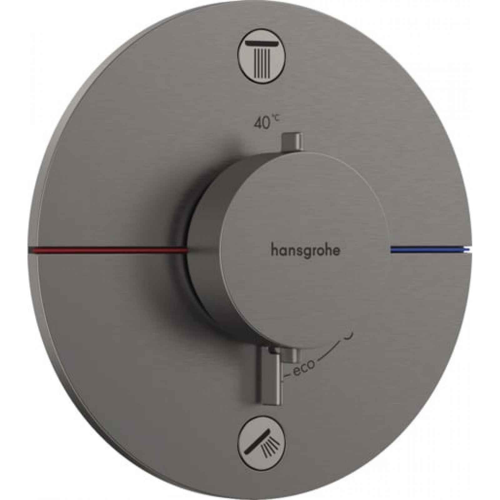 Vanová baterie Hansgrohe ShowerSelect Comfort S bez podomítkového tělesa kartáčovaný černý chrom 15554340