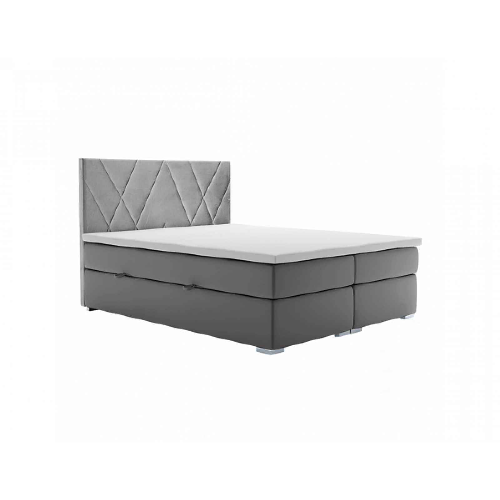 Boxspring postel Potpi 160x200, šedá