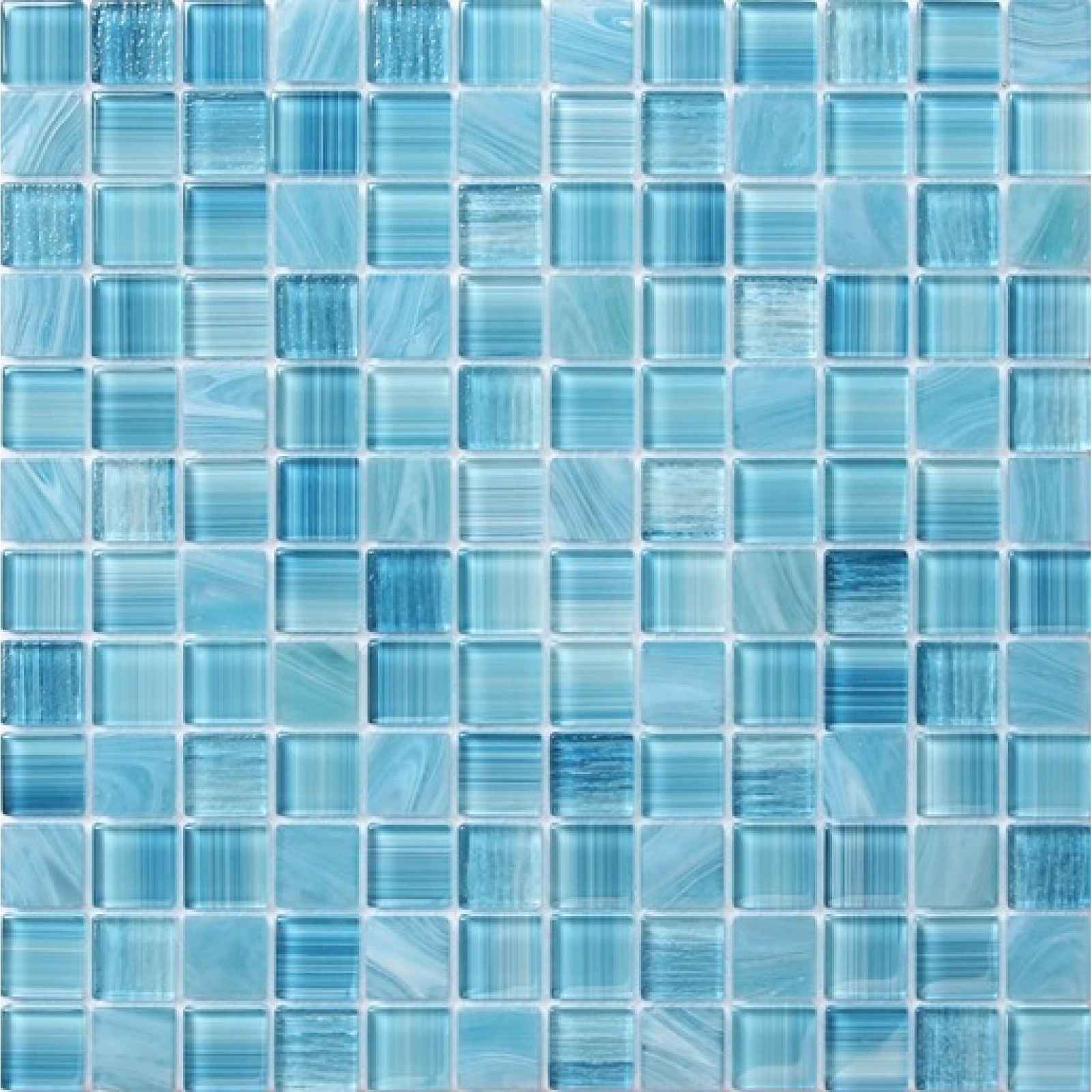 Skleněná mozaika Premium Mosaic aqua blue 30x30 cm lesk MOSCH192 (bal.1,330 m2)