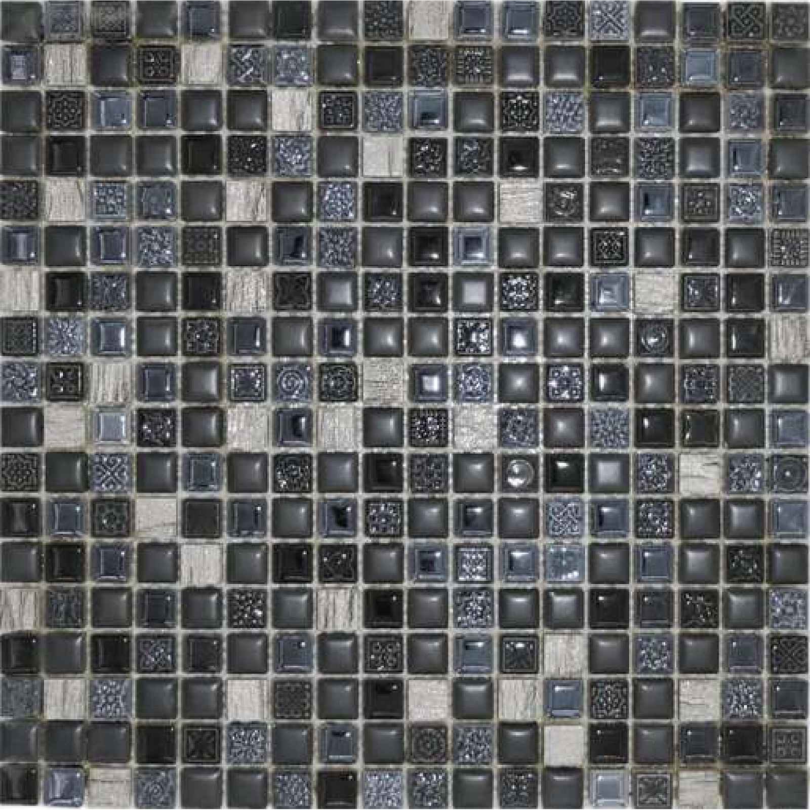 Mozaika Premium Mosaic černá 30x30 cm lesk MOSMSK22 (bal.0,990 m2)