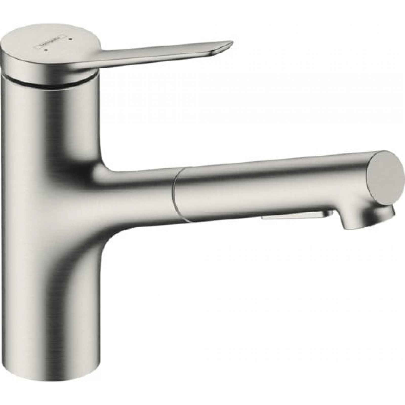 Dřezová baterie Hansgrohe Zesis M33 s vytahovací sprškou, 2 proudy nerez 74821800