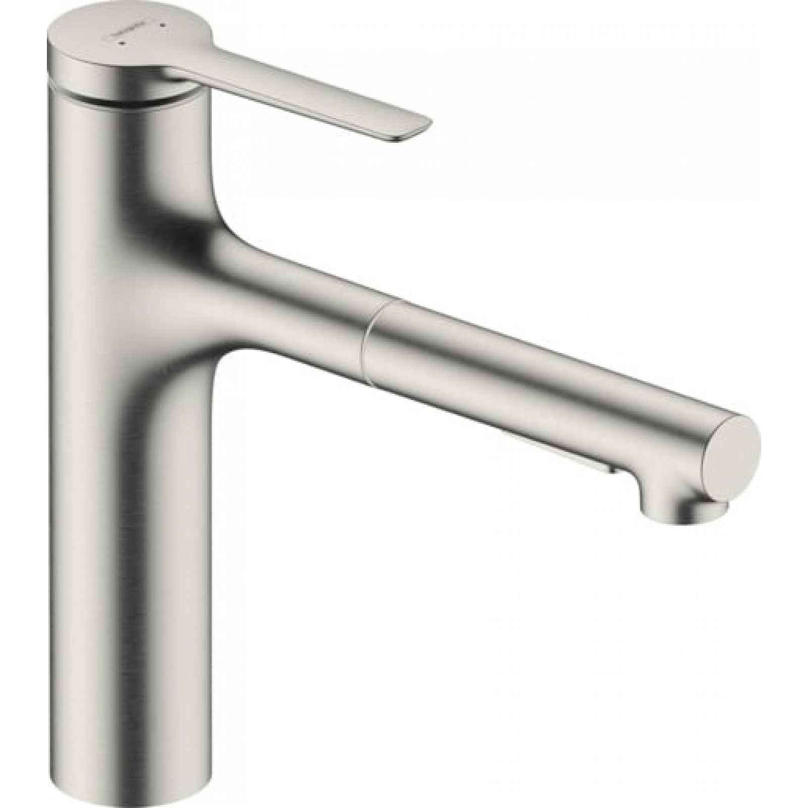 Dřezová baterie Hansgrohe Zesis M33 s vytahovací sprškou, 2 proudy nerez 74822800