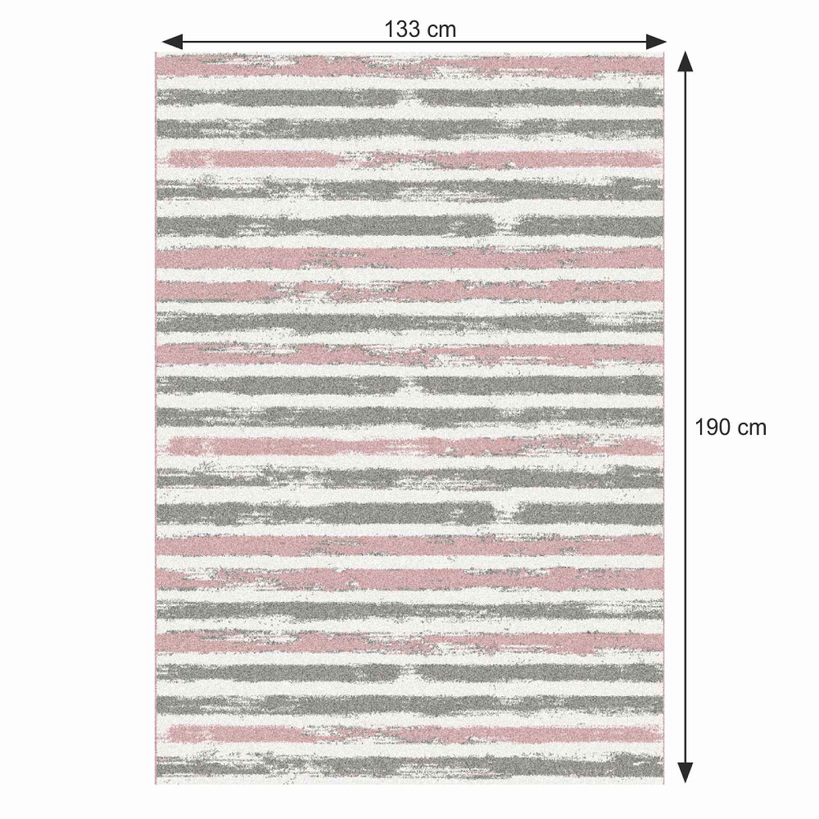 Koberec KARAN růžová / šedá / bílá Tempo Kondela 133x190 cm