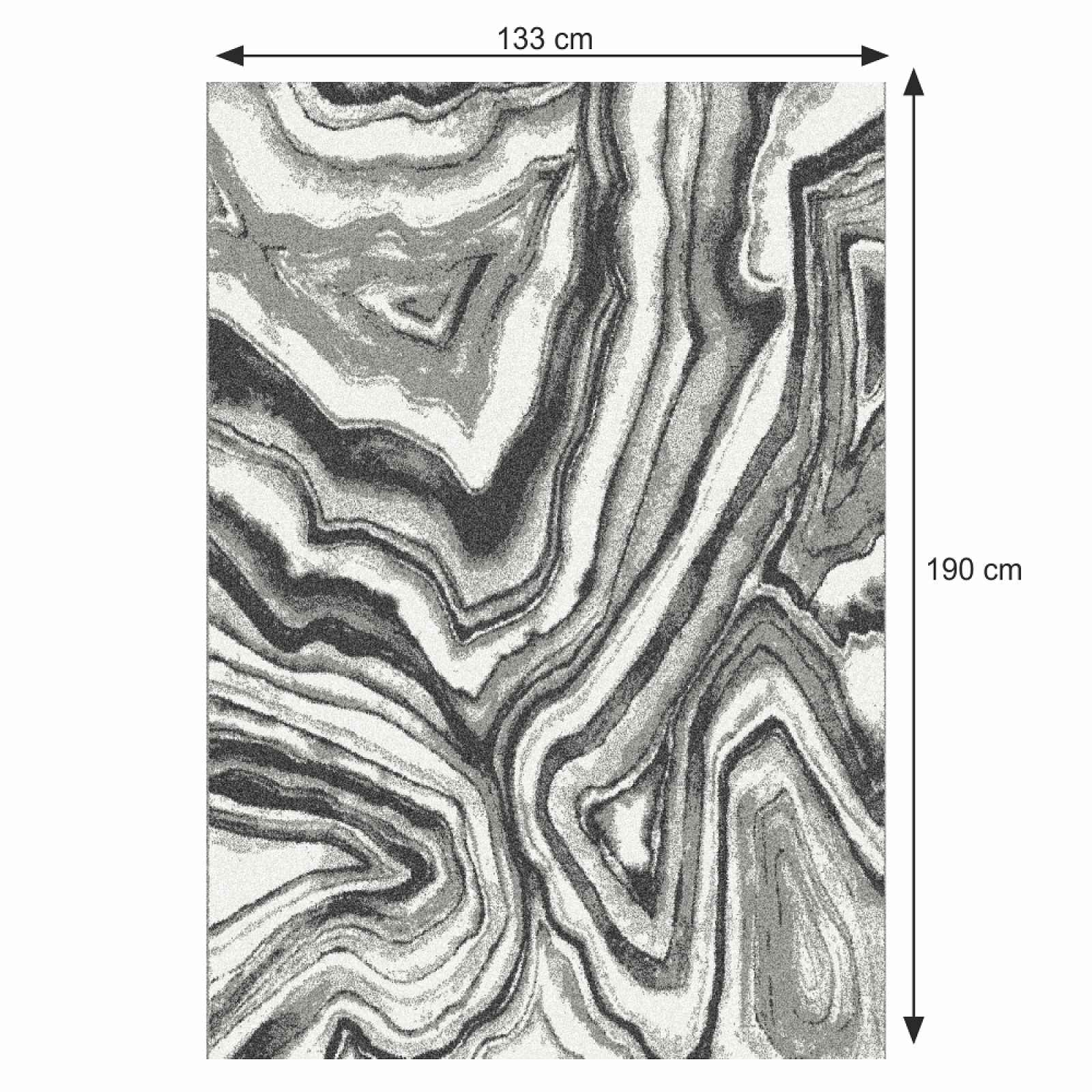 Koberec SINAN černá / šedá / bílá 133x190 cm