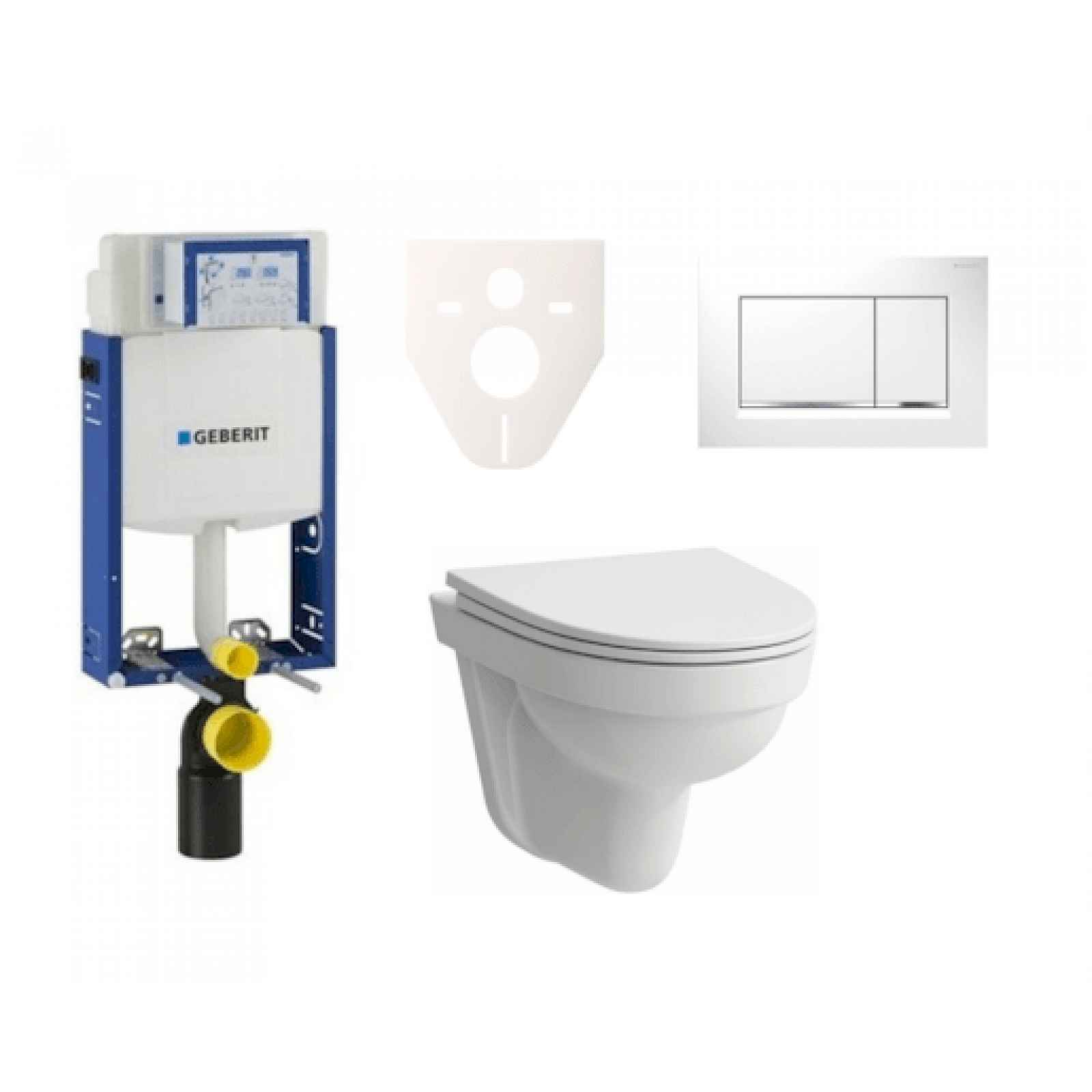 Závěsný set WC Laufen Pro Nordic + modul Geberit Kombifix s tlačítkem Sigma 30 (bílá) SIKOGE2H5