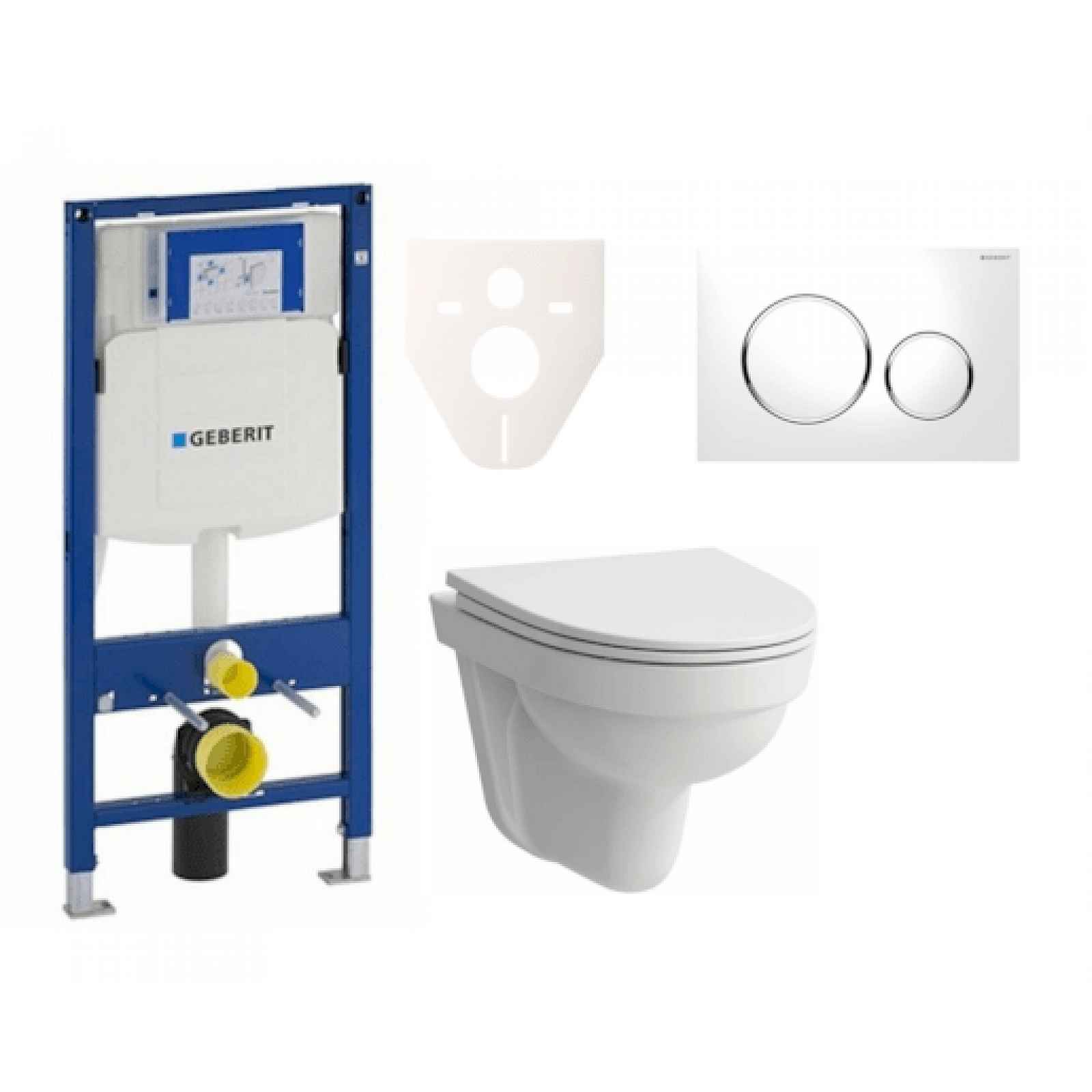 Závěsný set WC Laufen Pro Nordic + modul Geberit Duofix s tlačítkem Sigma 20 (bílá) SIKOGES3H4