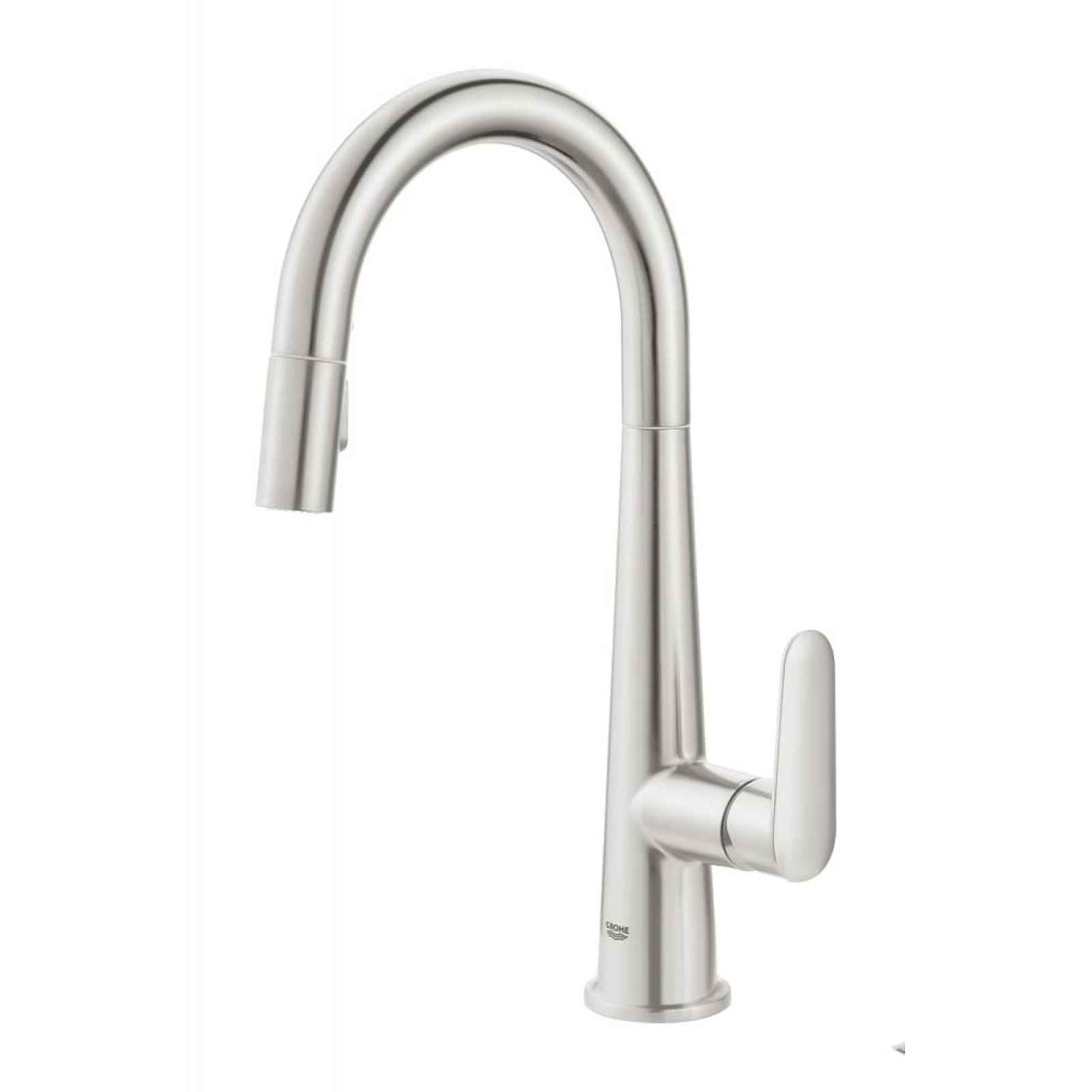 Dřezová baterie Grohe Veletto s vytahovací sprškou, 2 proudy supersteel 30419DC0