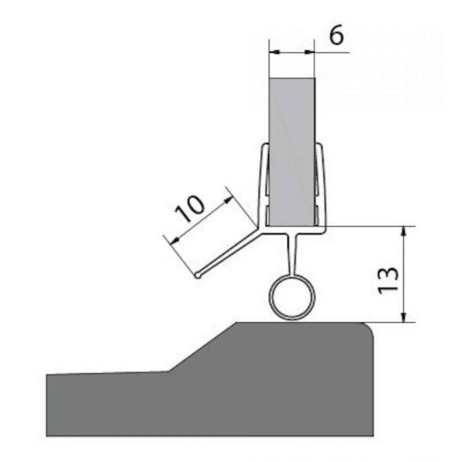 Polysan spodní těsnění na dveře (okapnička), sklo 6 mm, 1000 mm, 309D-06