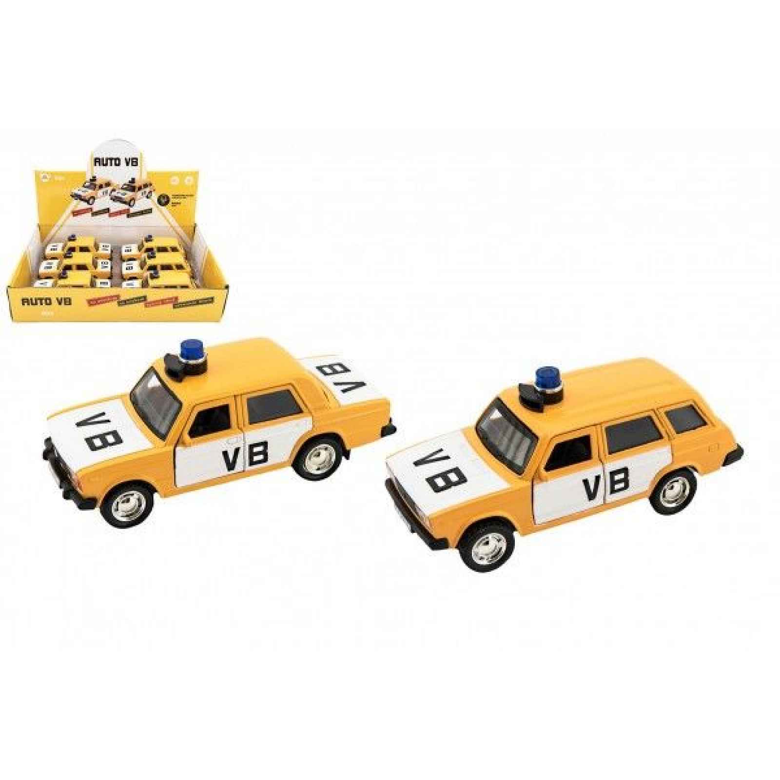 Teddies Policejní auto VB kov/plast 11,5cm na zpětné natažení na baterie se zvukem