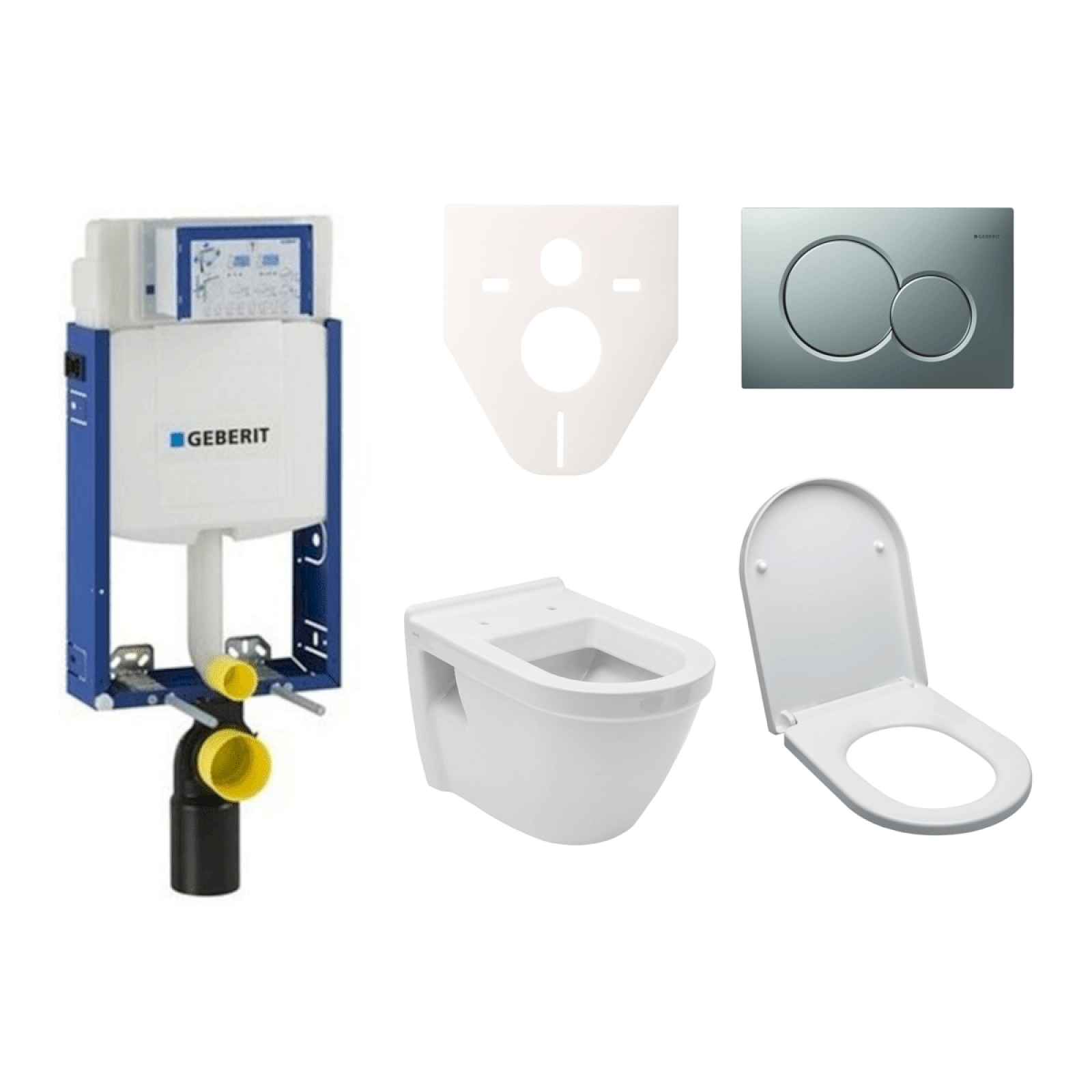 Závěsný set WC Vitra S50, nádržka Geberit Kombifix, tlačítko Sigma 01 chrom mat SIKOGE2V3