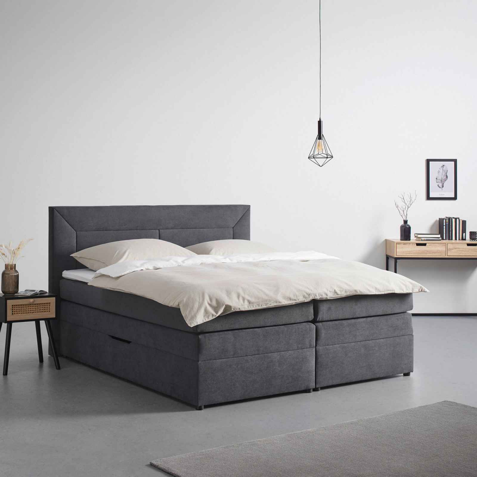 Postel Boxspring S Topperem Maja, 180x200