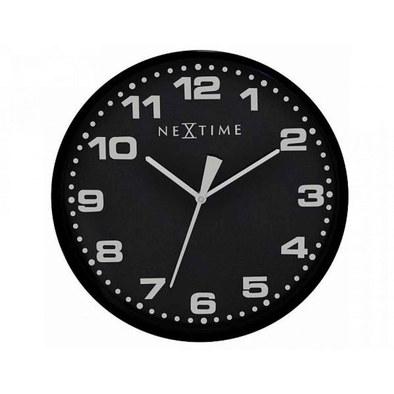 Designové nástěnné hodiny 3053zw Nextime Dash black 35cm