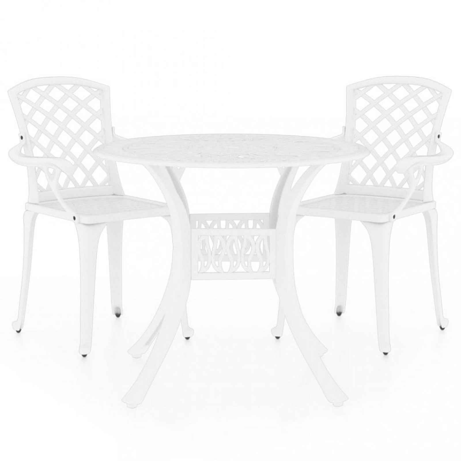 Zahradní bistro set 3 ks litý hliník Dekorhome Bílá