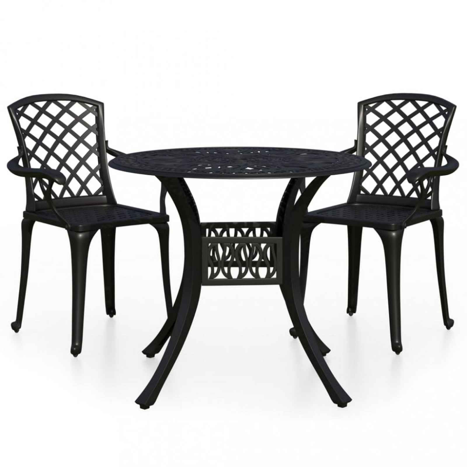 Zahradní bistro set 3 ks litý hliník Dekorhome Černá