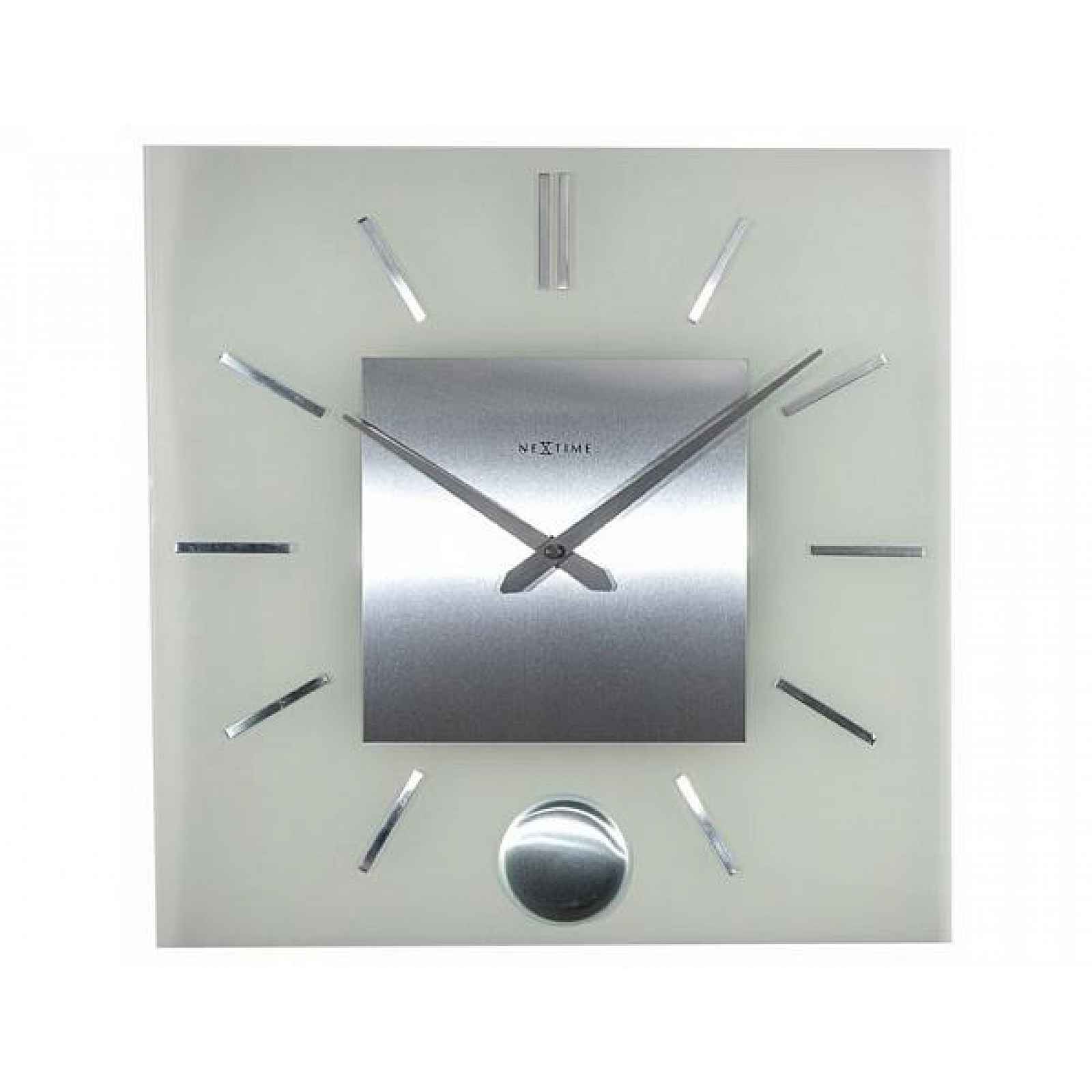 Designové nástěnné hodiny 3146 Nextime Stripe Pendulum Square 40cm