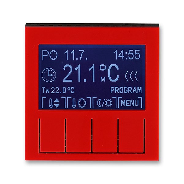 Termostat uni programovatelný Levit červená/kouřová černá