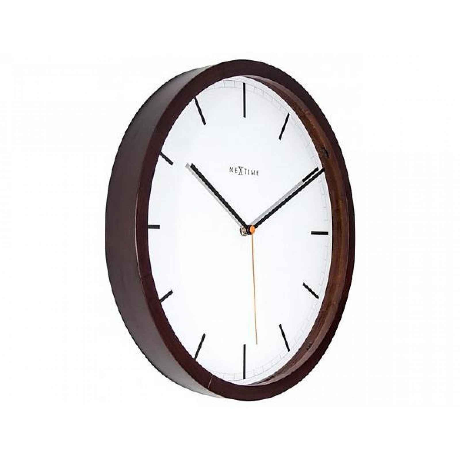 Designové nástěnné hodiny 3156br Nextime Company Wood 35cm