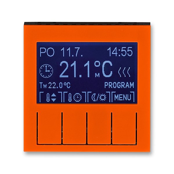 Termostat uni programovatelný Levit oranž/kouřová černá