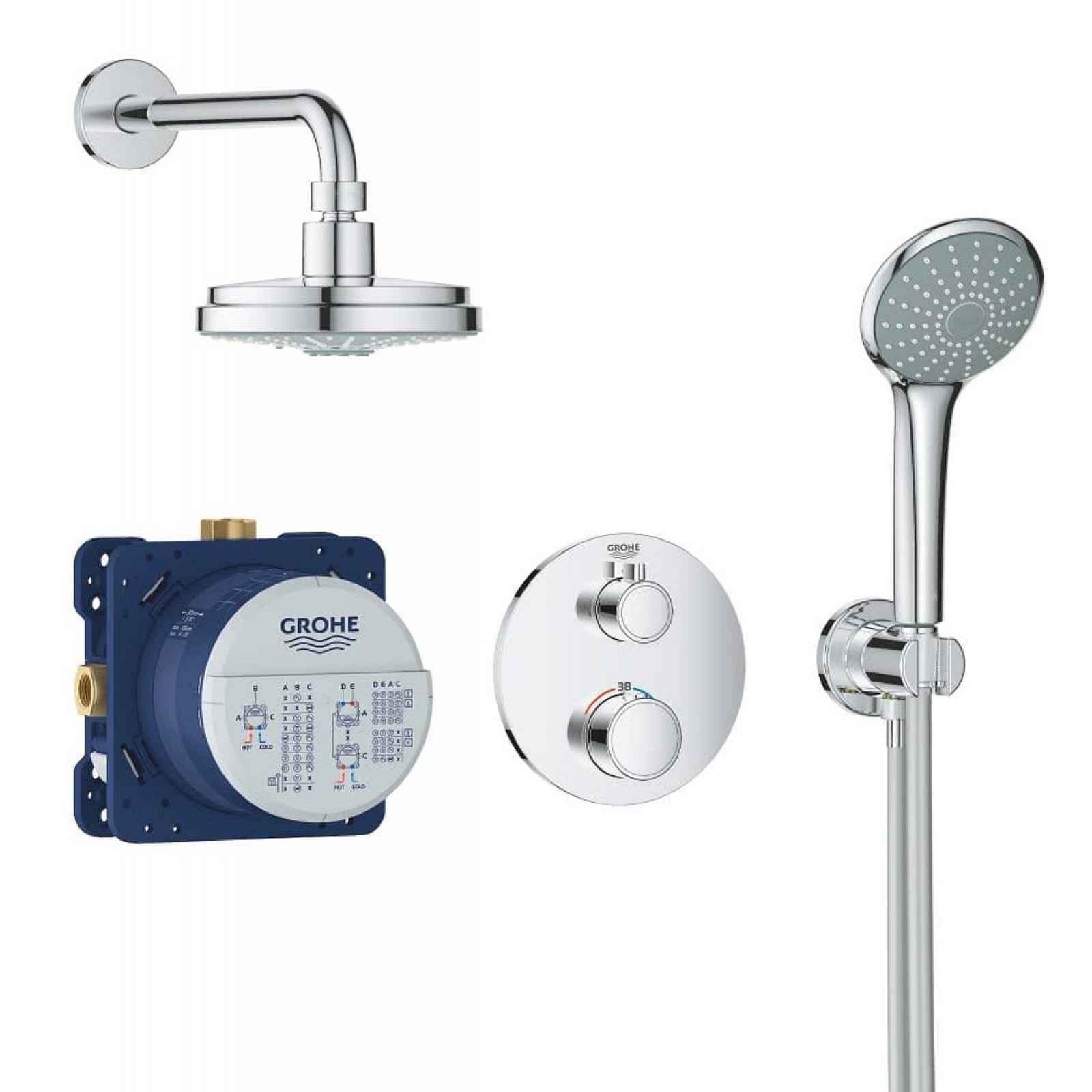 Sprchový systém Grohe Grohtherm včetně podomítkového tělesa chrom 34735000