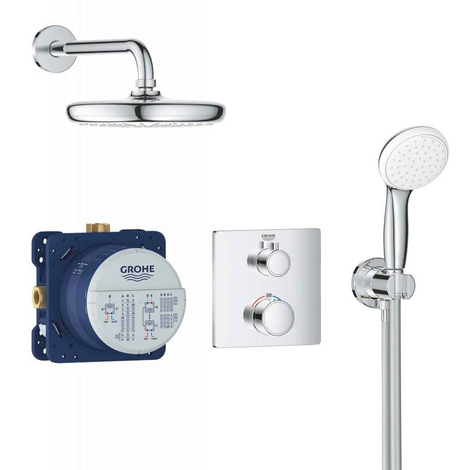 Sprchový systém Grohe Grohtherm včetně podomítkového tělesa chrom 34729000