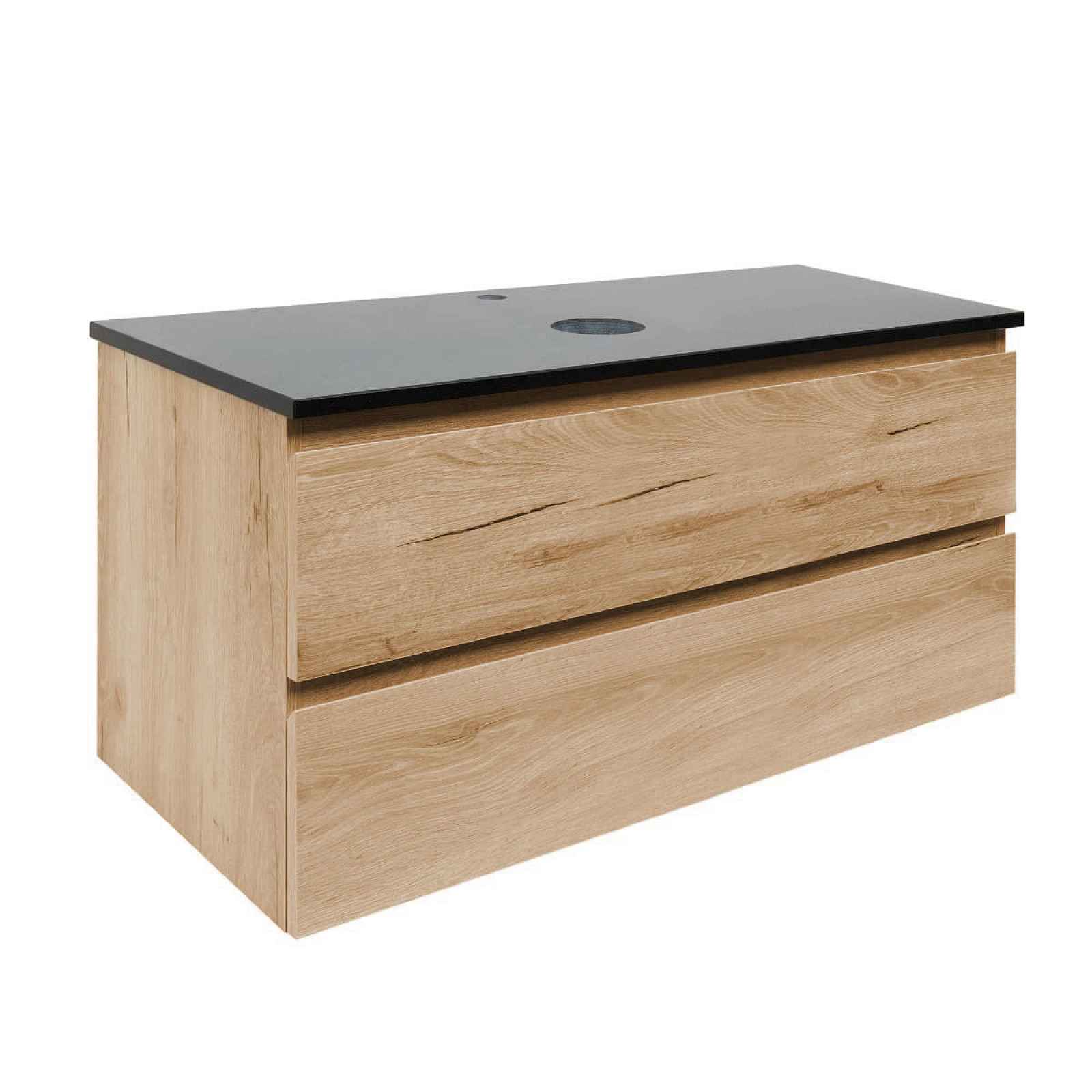 Koupelnová skříňka s krycí deskou z kamene SAT B-Way 99x50x45 cm dub mat BWAY2100OAKTK