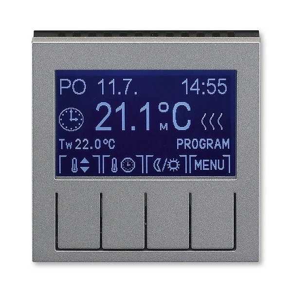 Termostat uni programovatelný Levit ocel/kouřová černá