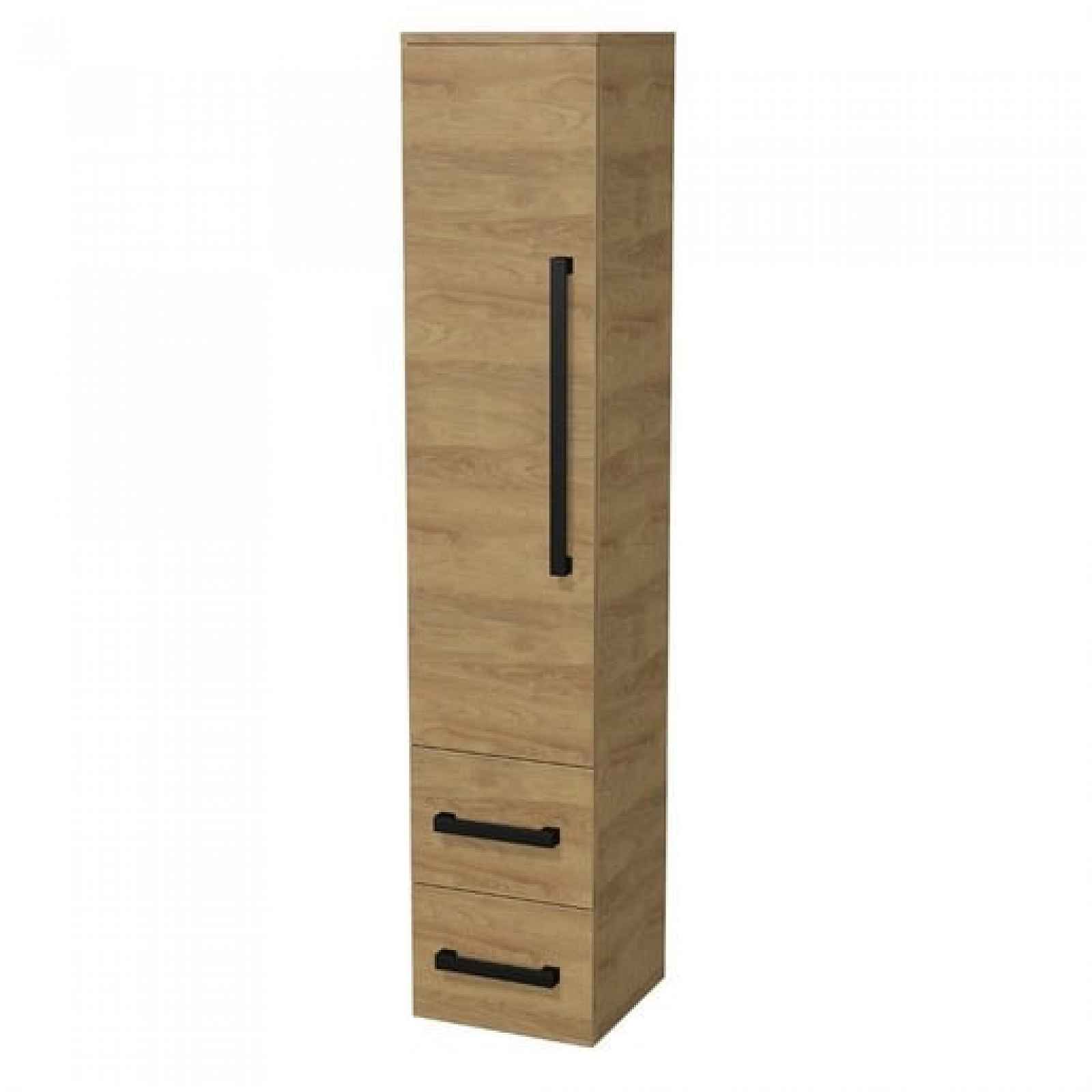 Koupelnová skříňka nízká s černou úchytkou SAT Cube Way 32,5x63x20 cm dub Hickory mat CUBE3CV35DH