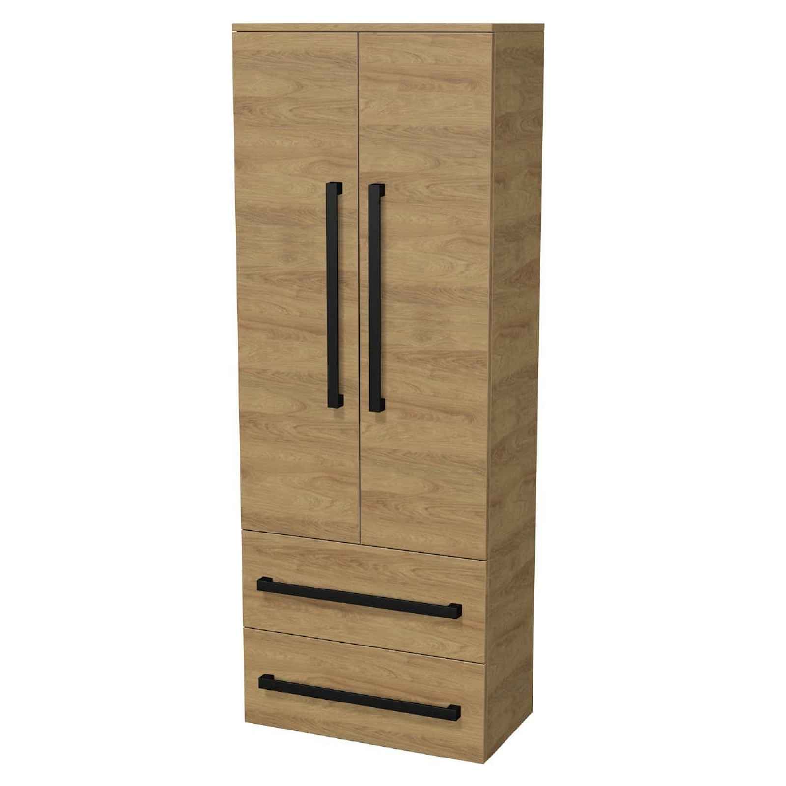 Koupelnová skříňka nízká s černou úchytkou SAT Cube Way 32,5x63x20 cm dub Hickory mat CUBE3CV60DH