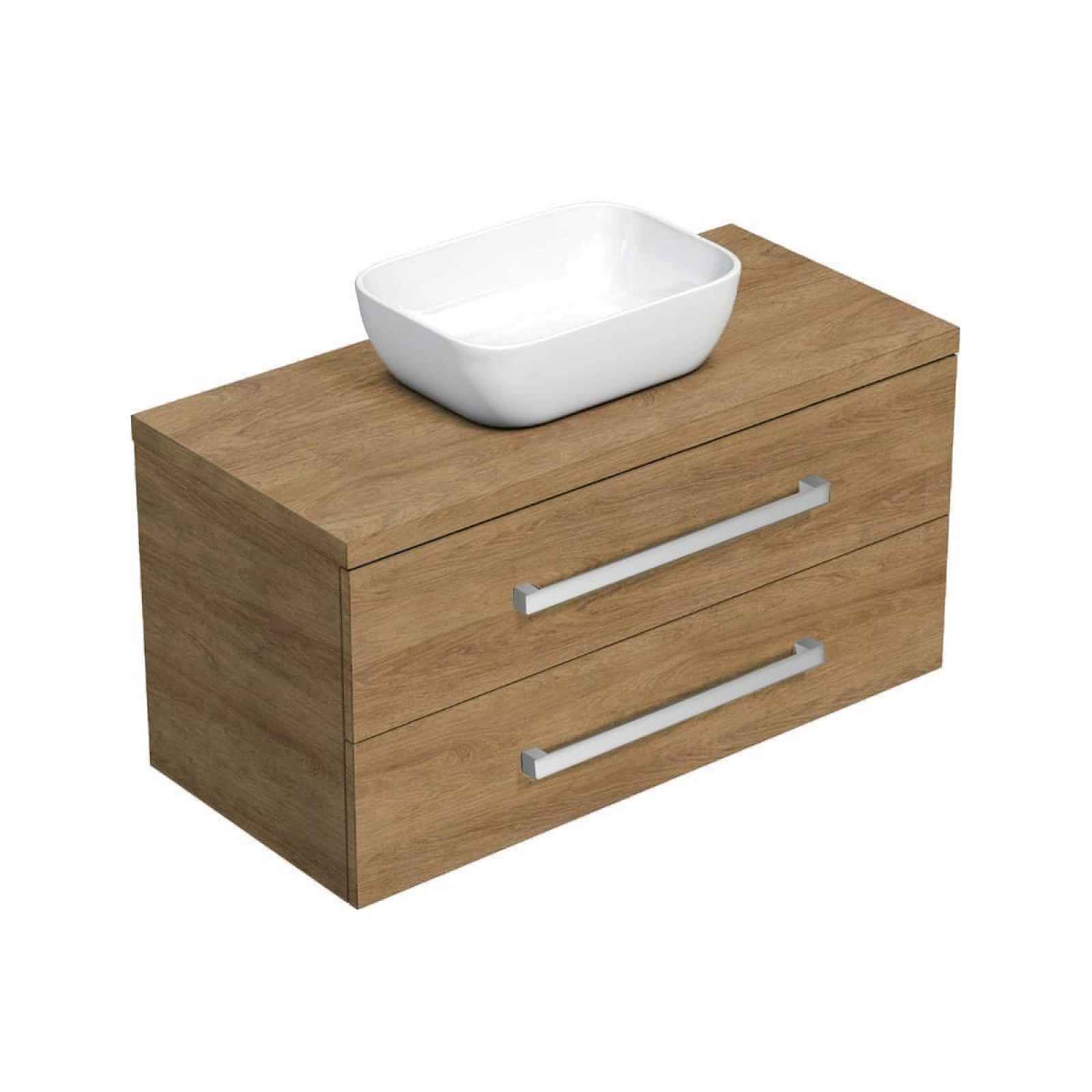 Koupelnová skříňka s krycí deskou SAT Cube Way 100x71x46 cm dub Hickory CUBE461003DHSAT45