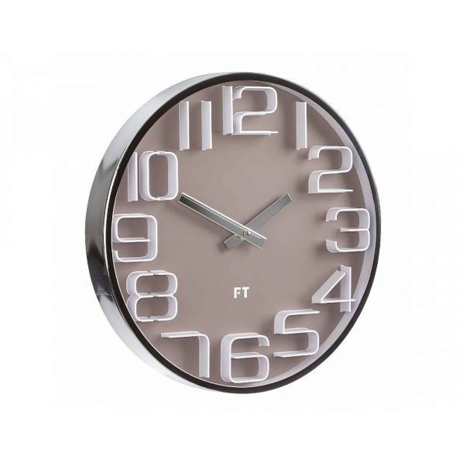 Designové nástěnné hodiny Future Time FT7010BR Numbers caffé latte 30cm