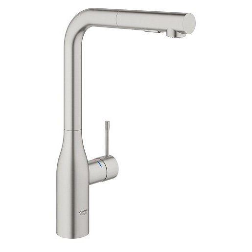 Dřezová baterie Grohe Essence New s vytahovací sprškou supersteel 30270DC0